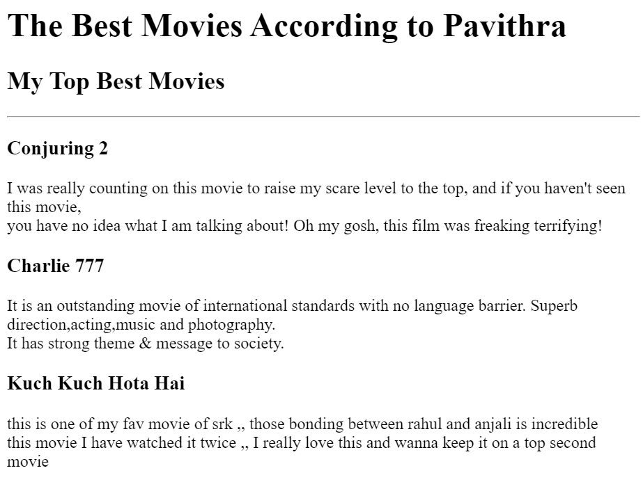 movie ranking project preview